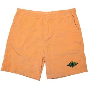 TEDDY FRESH Men's Corduroy Shorts Stretch Elastic Orange XXL 2XL